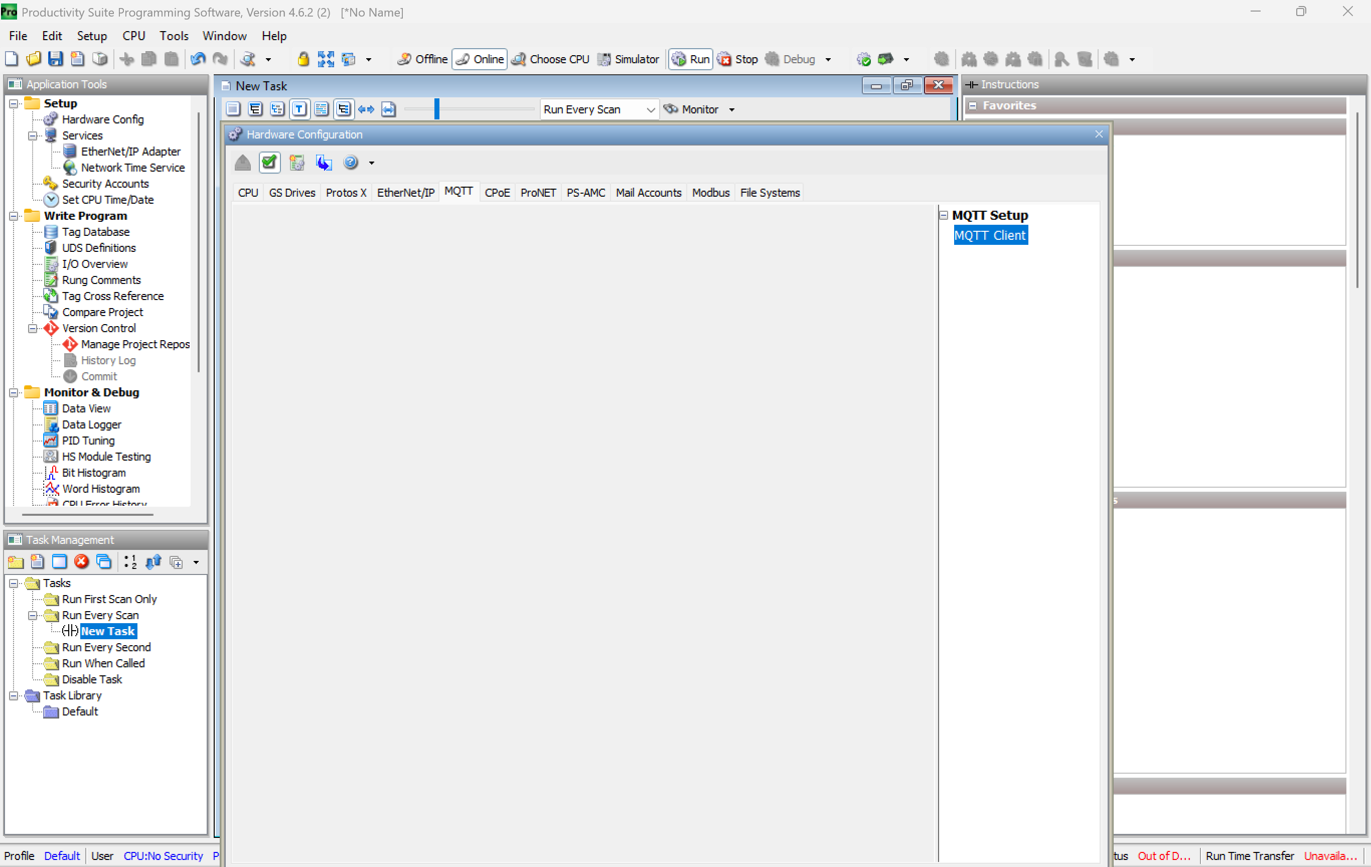 Hardware Config window