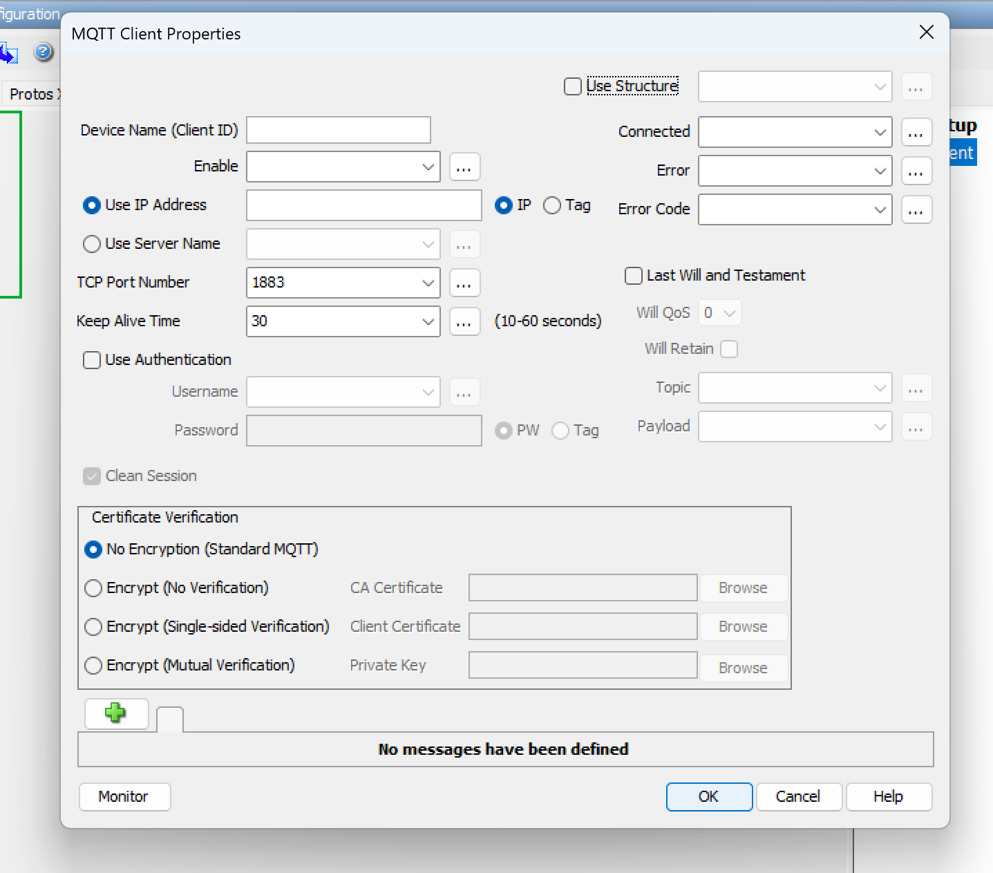 MQTT Client configuration