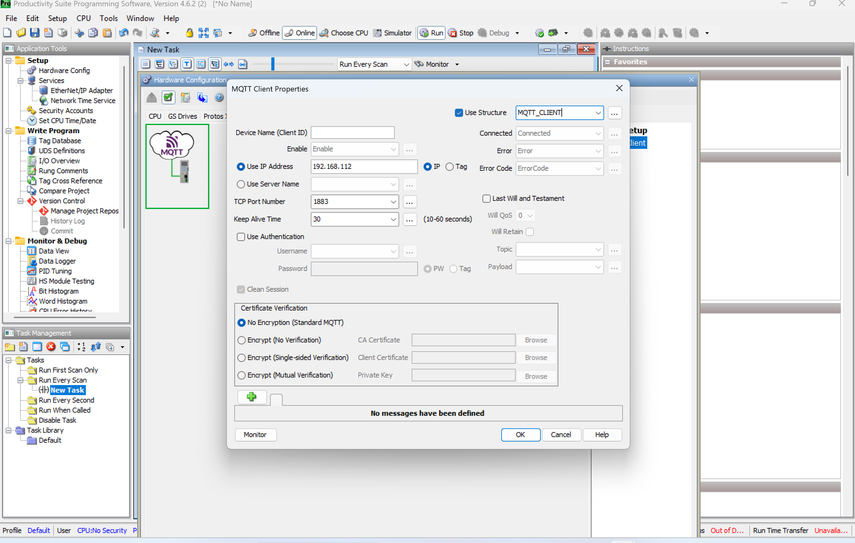 MQTT section